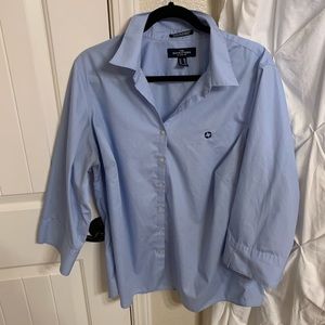Light blue chase button up